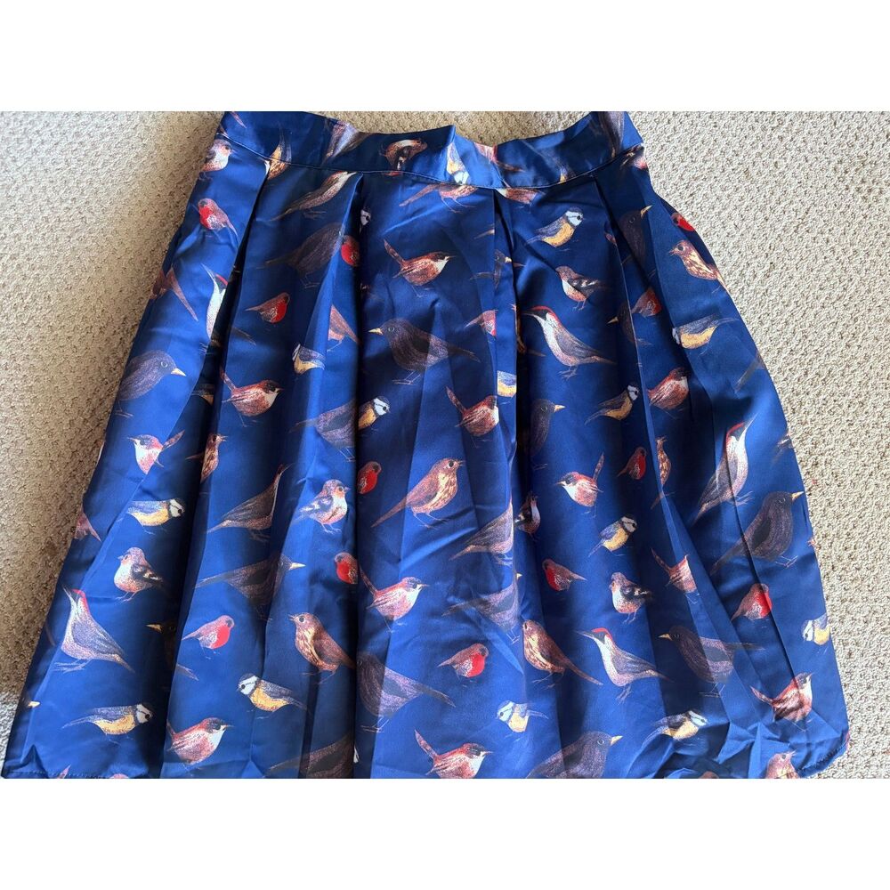 Afibi Retro Style Navy Blue Bird Skirt 1X